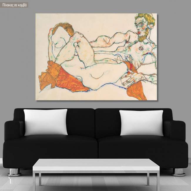 Πίνακας ζωγραφικής Lovers, Schiele E, αντίγραφο σε καμβά