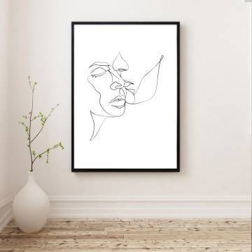 Amour couples romance XVII, κάδρο, μαύρη κορνίζα