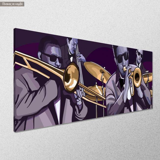 Canvas print Jazz, panoramic, side