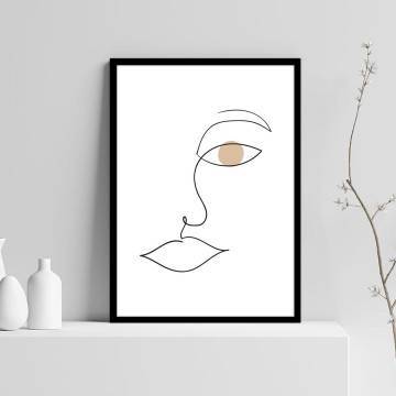 Gaia Shape female face I, κάδρο, μαύρη κορνίζα
