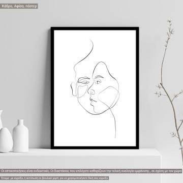 Eyes and figure I, κάδρο, μαύρη κορνίζα