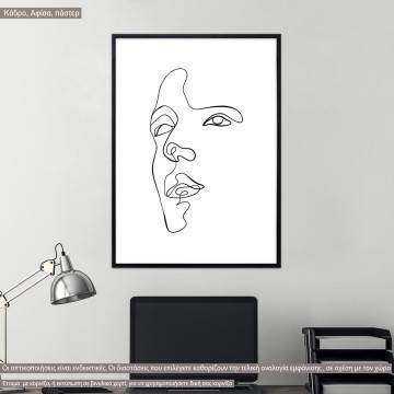 Eyes and figure XV, κάδρο, μαύρη κορνίζα