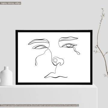 Eyes and figure XXVIII, κάδρο, μαύρη κορνίζα