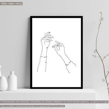 Hand figures collection VII, κάδρο, μαύρη κορνίζα