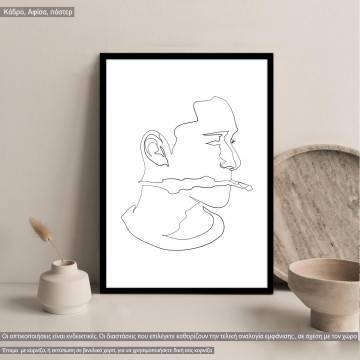 Male portrait IV, κάδρο, μαύρη κορνίζα