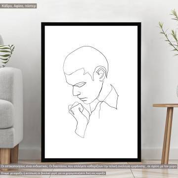 Male portrait VII, poster