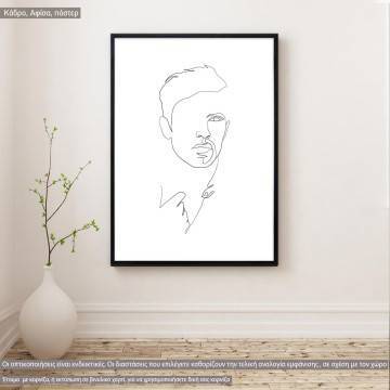 Male portrait IX, κάδρο, μαύρη κορνίζα