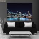 Canvas print New York, Brooklyn bridge dark blue