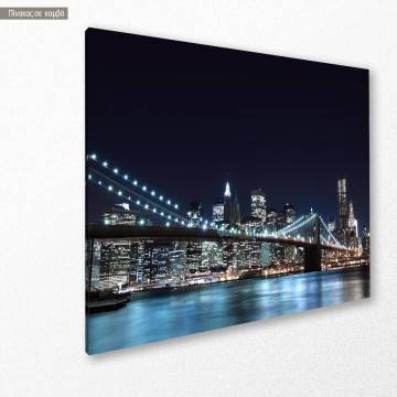 Canvas print New York Brooklyn bridge dark blue Framed canvas View 1 2