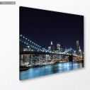 Canvas print New York, Brooklyn bridge dark blue, side