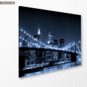 Canvas print New York, Brooklyn bridge dark blue I, side