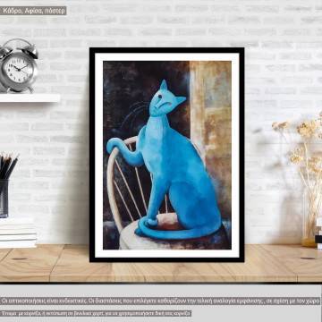 Modigliani's cat, Modigliani A,  κάδρο, μαύρη κορνίζα