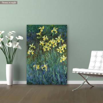 Πίνακας ζωγραφικής, Yellow irises, Monet C, αντίγραφο σε καμβά