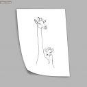 Animals line art, giraffe, poster