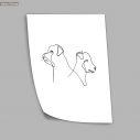 Animals line art, dogs, αφίσα