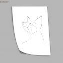 Animals line art, cat, poster
