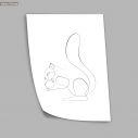 Animals line art, squirrel,, poster