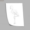 Animals line art, flamingo, αφίσα