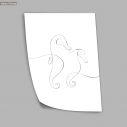 Animals line art, seahorses, poster