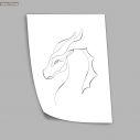 Animals line art, dragon, poster