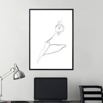 Animals line art, sparrow, poster