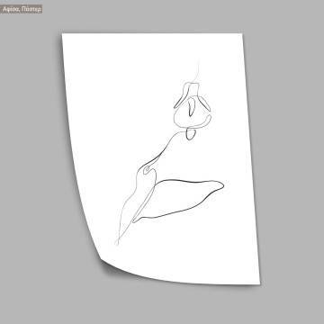 Animals line art, sparrow, poster 2