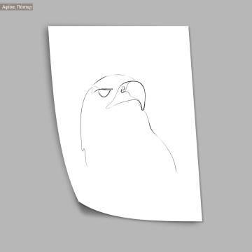 Animals line art, eagle, poster 2