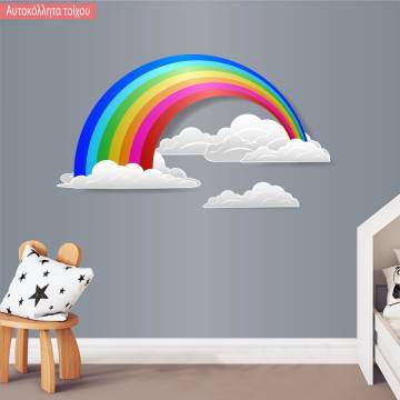 Kids wall stickersrainbow and clouds 