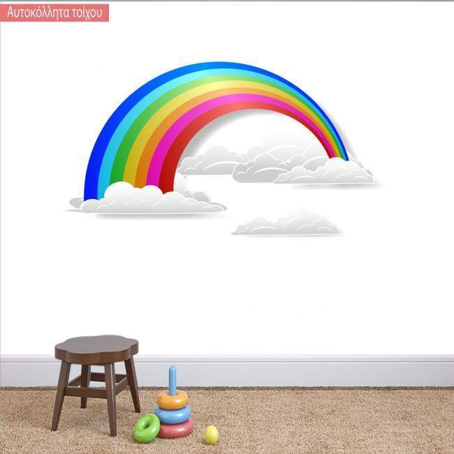 Kids wall stickersrainbow and clouds 