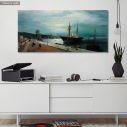 Canvas print Moonlit port of Volos, Volanakis K