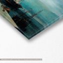 Πίνακας ζωγραφικής Φεγγαρόλουστο λιμάνι του Βόλου, Βολανάκης Κ, λεπτομέρεια