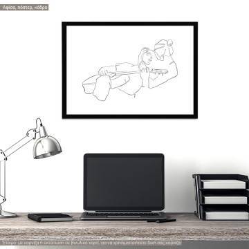 Passion line art IX, κάδρο, μαύρη κορνίζα