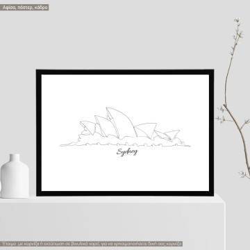 Cityscape line art Sydney, poster