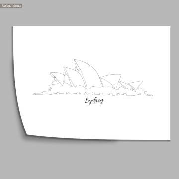 Cityscape line art Sydney, poster 2