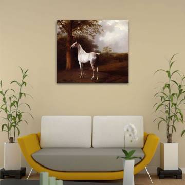 Πίνακας ζωγραφικής Grey horse on the grassland, Agasse , αντίγραφο σε καμβά