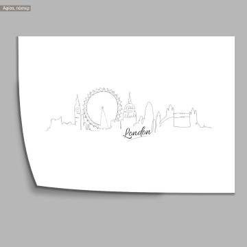 Cityscape line art London, poster 2