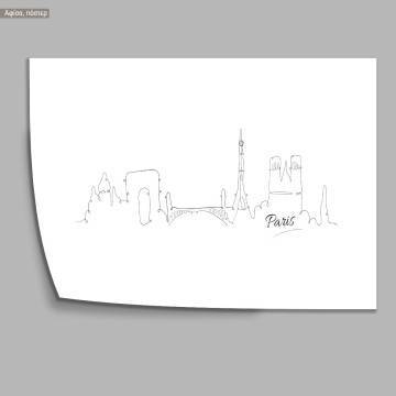 Cityscape line art Paris, poster 2
