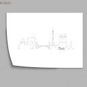Cityscape line art Paris, poster