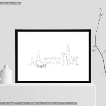 Cityscape line art Bangkok, poster