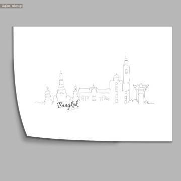 Cityscape line art Bangkok, poster 2