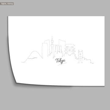 Cityscape line art Tokyo, poster 2