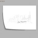 Cityscape line art San Francisco, poster