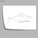 Cityscape line art The Great Wall of China, poster
