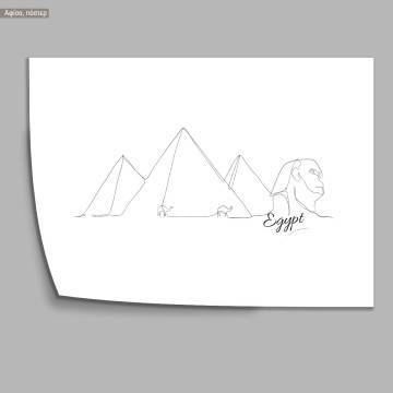 Cityscape line art Egypt, poster 2