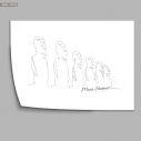 Cityscape line art Moai Statues, poster