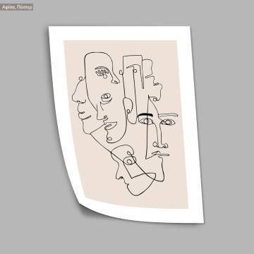 Faces in poster, poster 2