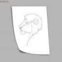 Animals line art, lion, αφίσα