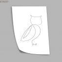 Animals line art, owl, poster