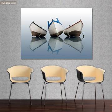 Canvas print Boats, Boat on calm water