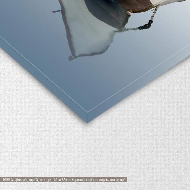 Canvas print Boats, Boat on calm water, detail